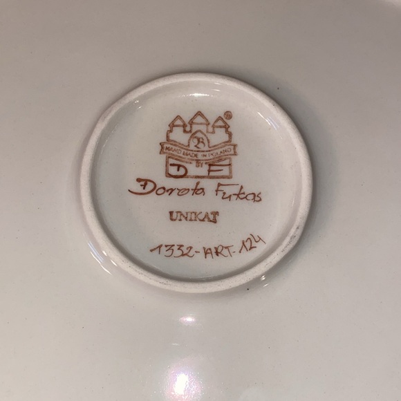 13” Unikat Polish Pottery Fluted Pie Plate handmade Doreta Furkas - Picture 6 of 11